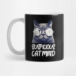 Suspicious Cat Mind Neon Funny Cat Mug